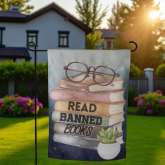 Read Banned Books Flag | Political Reading Garden Decor
