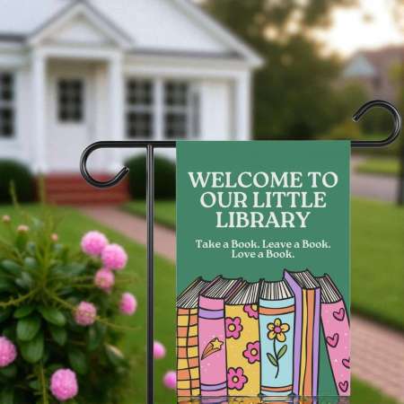 Reading Garden Flag | Bookish Outdoor Yard Decoration