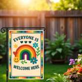 Welcome Garden Flag, Inclusive Outdoor Decor for Yard or Porch